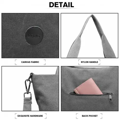 E1965 - Kono Large Canvas Unisex Messenger Bag - Grey by All Mart Bristol Ltd