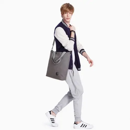 E1965 - Kono Large Canvas Unisex Messenger Bag - Grey by All Mart Bristol Ltd
