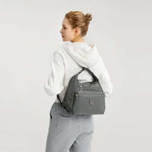 EH2063 - Kono Three Way Multipurpose Casual Shoulder Bag With Double Zippers - Purple by All Mart Bristol Ltd