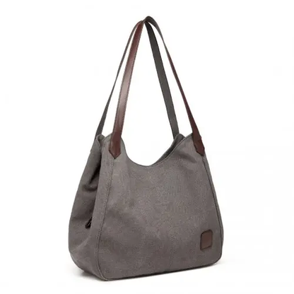 EB2040L - Kono Canvas Shoulder Tote Bag - Grey by All Mart Bristol Ltd