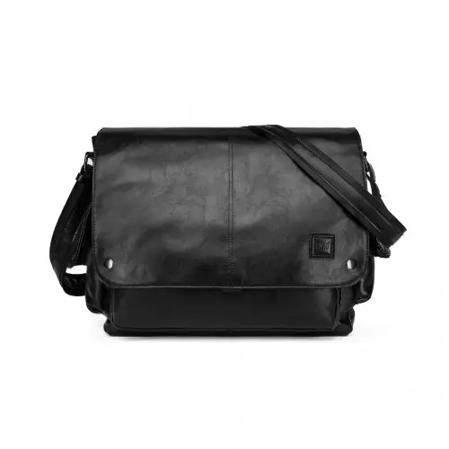 EB2127 - Kono Casual Leather Men's Large Capacity Shoulder Bag - Black by All Mart Bristol Ltd
