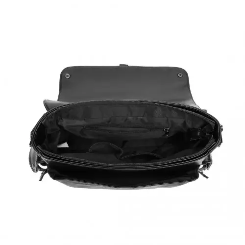 EB2127 - Kono Casual Leather Men's Large Capacity Shoulder Bag - Black by All Mart Bristol Ltd