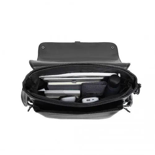 EB2127 - Kono Casual Leather Men's Large Capacity Shoulder Bag - Black by All Mart Bristol Ltd