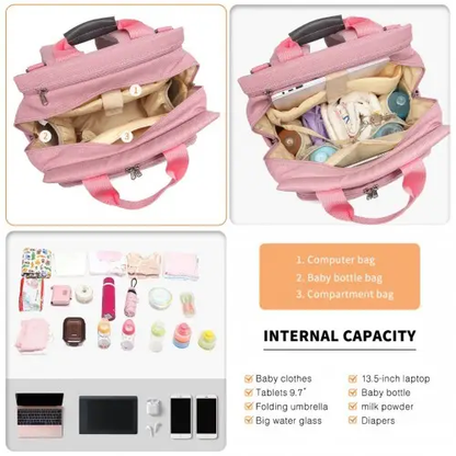 EM2105 - Kono Simple Lightweight Maternity Changing Bag - Pink by All Mart Bristol Ltd