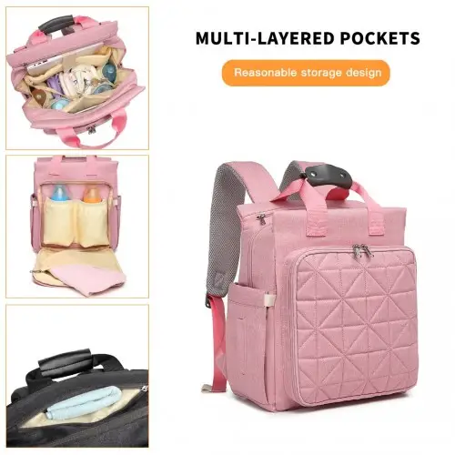EM2105 - Kono Simple Lightweight Maternity Changing Bag - Pink by All Mart Bristol Ltd