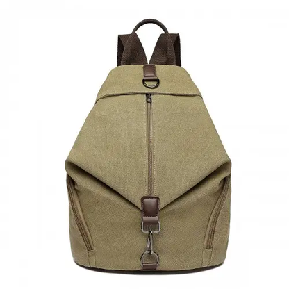 EB2044 - Kono Fashion Anti-Theft Canvas Backpack - Khaki by All Mart Bristol Ltd