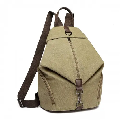 EB2044 - Kono Fashion Anti-Theft Canvas Backpack - Khaki by All Mart Bristol Ltd