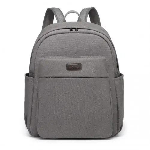 EB2234 - Kono Canvas Lightweight Casual School Backpack - Grey by All Mart Bristol Ltd