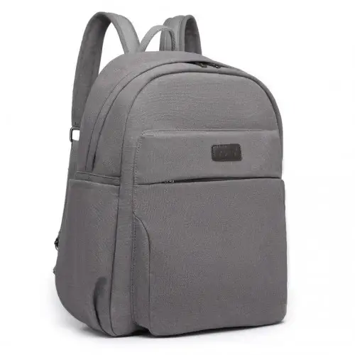EB2234 - Kono Canvas Lightweight Casual School Backpack - Grey by All Mart Bristol Ltd