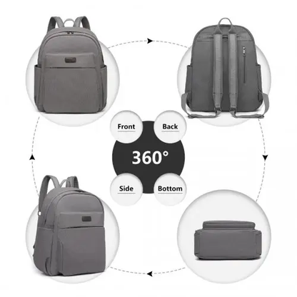 EB2234 - Kono Canvas Lightweight Casual School Backpack - Grey by All Mart Bristol Ltd