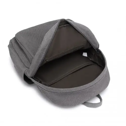 EB2234 - Kono Canvas Lightweight Casual School Backpack - Grey by All Mart Bristol Ltd