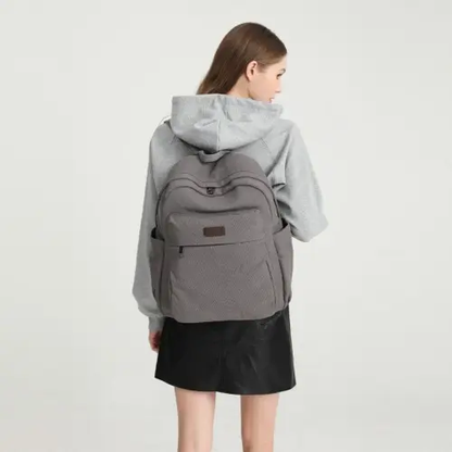 EB2234 - Kono Canvas Lightweight Casual School Backpack - Grey by All Mart Bristol Ltd