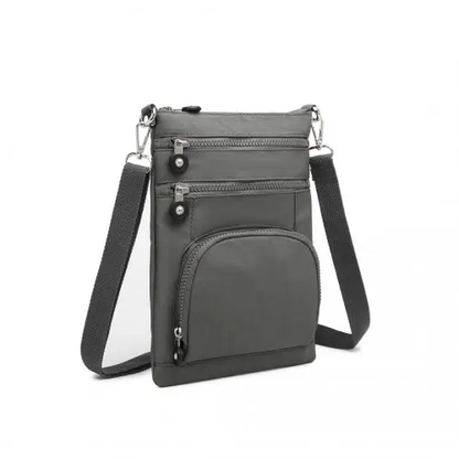 EB2228 - Kono Casual Multi Pocket RFID Blocking Cross body Bag - Grey by All Mart Bristol Ltd