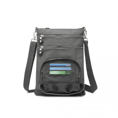 EB2228 - Kono Casual Multi Pocket RFID Blocking Cross body Bag - Grey by All Mart Bristol Ltd