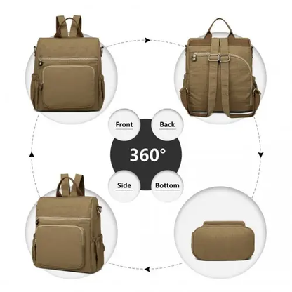 EH2107 - Kono Multi Way Anti-theft Waterproof Backpack Shoulder Bag - Khaki by All Mart Bristol Ltd