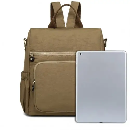 EH2107 - Kono Multi Way Anti-theft Waterproof Backpack Shoulder Bag - Khaki by All Mart Bristol Ltd