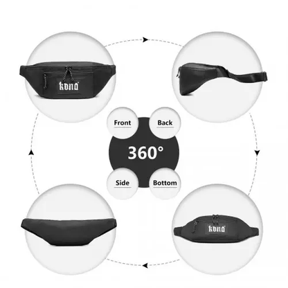 EA2136 - Kono Lightweight Fashion Sports Bum Bag For Men And Women - Black by All Mart Bristol Ltd