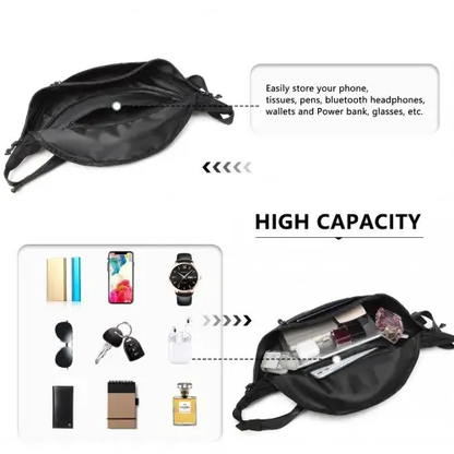EA2136 - Kono Lightweight Fashion Sports Bum Bag For Men And Women - Black by All Mart Bristol Ltd