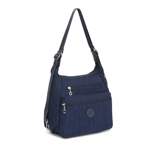 EH2063 - Kono Three Way Multipurpose Casual Shoulder Bag With Double Zippers - Navy by All Mart Bristol Ltd