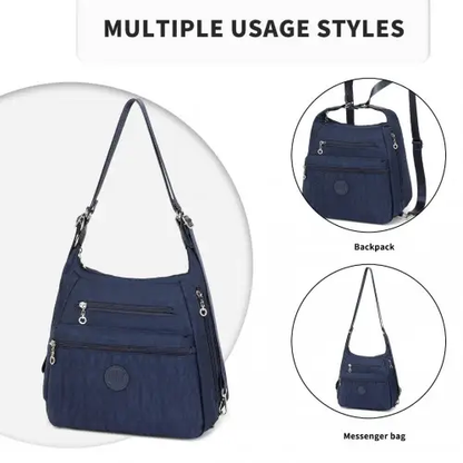 EH2063 - Kono Three Way Multipurpose Casual Shoulder Bag With Double Zippers - Navy by All Mart Bristol Ltd