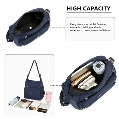 EH2063 - Kono Three Way Multipurpose Casual Shoulder Bag With Double Zippers - Navy by All Mart Bristol Ltd