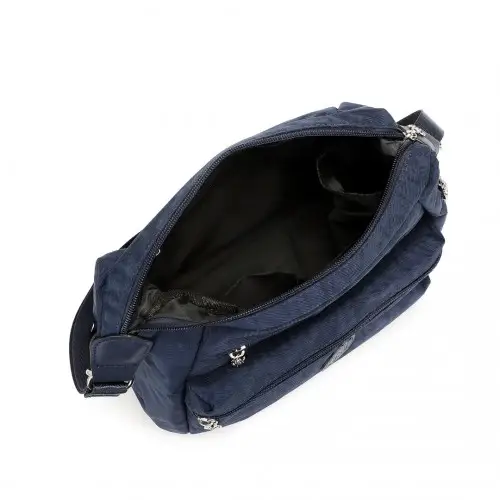 EH2063 - Kono Three Way Multipurpose Casual Shoulder Bag With Double Zippers - Navy by All Mart Bristol Ltd
