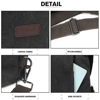 EB2041 - Kono Two Way Canvas Shoulder Bag Backpack - Black by All Mart Bristol Ltd