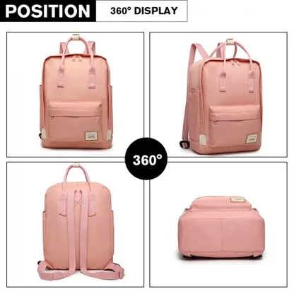 EB2017 - Kono Large Polyester Laptop Backpack - Pink by All Mart Bristol Ltd