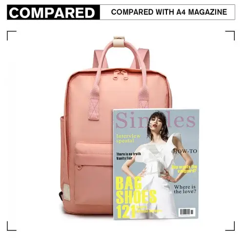 EB2017 - Kono Large Polyester Laptop Backpack - Pink by All Mart Bristol Ltd