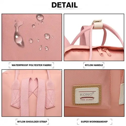 EB2017 - Kono Large Polyester Laptop Backpack - Pink by All Mart Bristol Ltd