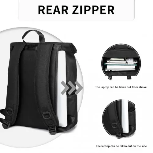 EM2114 - Kono Waterproof Large Capacity School Laptop Backpack - Black by All Mart Bristol Ltd