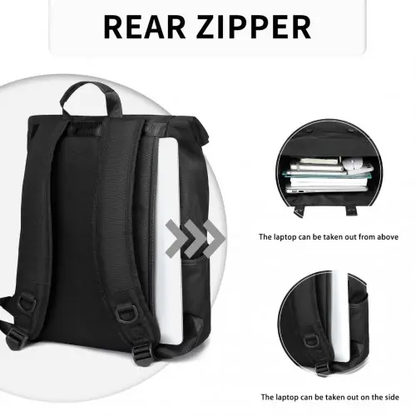 EM2114 - Kono Waterproof Large Capacity School Laptop Backpack - Black by All Mart Bristol Ltd