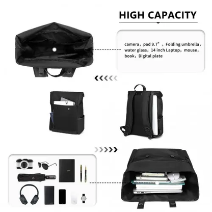 EM2114 - Kono Waterproof Large Capacity School Laptop Backpack - Black by All Mart Bristol Ltd
