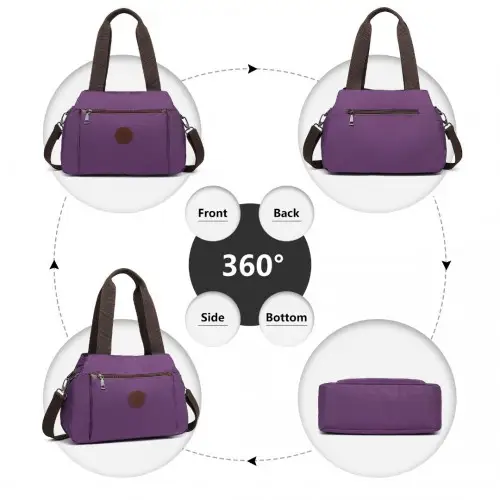 EH2239 - Kono Waterproof Multi-Functional Handbag Cross Body Bag - Purple by All Mart Bristol Ltd