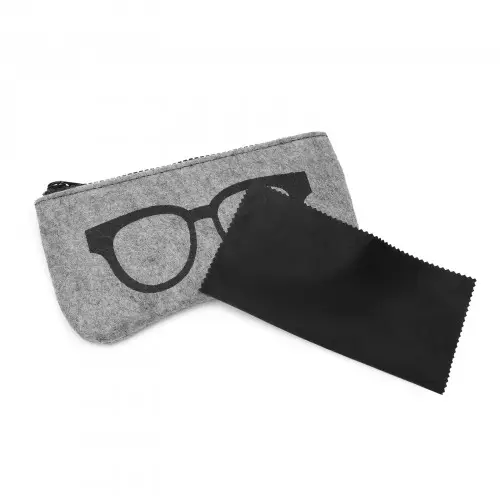 EB2065 - Soft Felt Glasses Case - Grey And Black by All Mart Bristol Ltd
