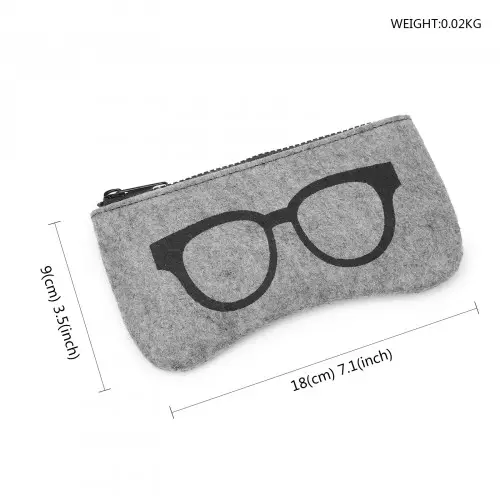 EB2065 - Soft Felt Glasses Case - Grey And Black by All Mart Bristol Ltd