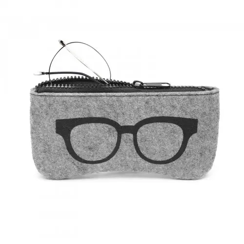 EB2065 - Soft Felt Glasses Case - Grey And Black by All Mart Bristol Ltd