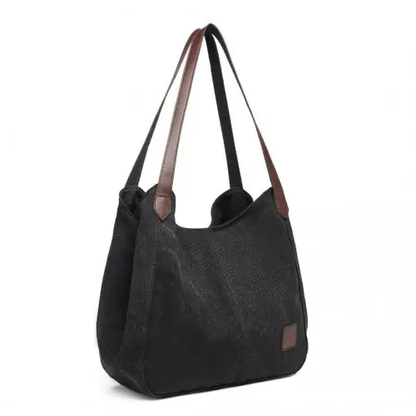EB2040L - Kono Canvas Shoulder Tote Bag - Black by All Mart Bristol Ltd