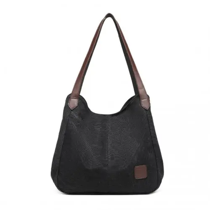 EB2040L - Kono Canvas Shoulder Tote Bag - Black by All Mart Bristol Ltd