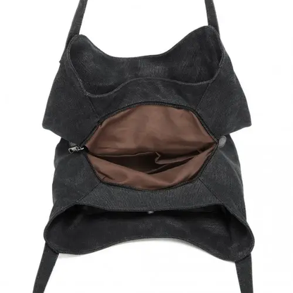 EB2040L - Kono Canvas Shoulder Tote Bag - Black by All Mart Bristol Ltd