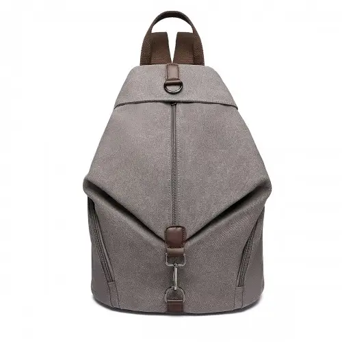 EB2044 - Kono Fashion Anti-Theft Canvas Backpack - Grey by All Mart Bristol Ltd