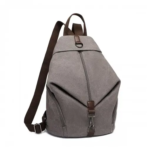 EB2044 - Kono Fashion Anti-Theft Canvas Backpack - Grey by All Mart Bristol Ltd