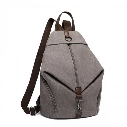 EB2044 - Kono Fashion Anti-Theft Canvas Backpack - Grey by All Mart Bristol Ltd