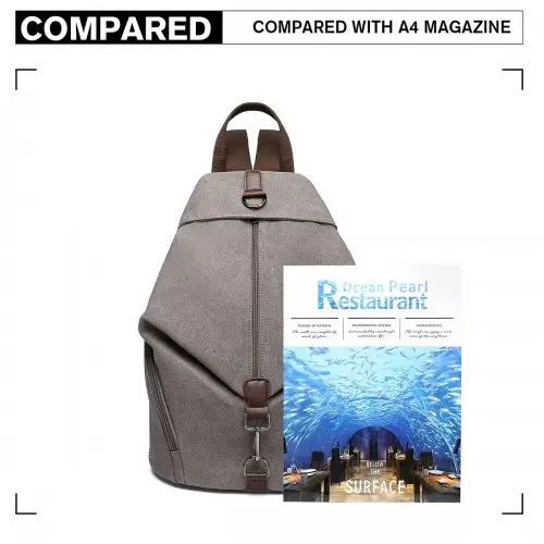 EB2044 - Kono Fashion Anti-Theft Canvas Backpack - Grey by All Mart Bristol Ltd