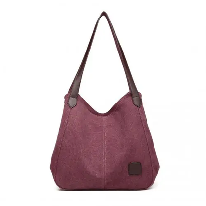 EB2040L - Kono Canvas Shoulder Tote Bag - Claret by All Mart Bristol Ltd