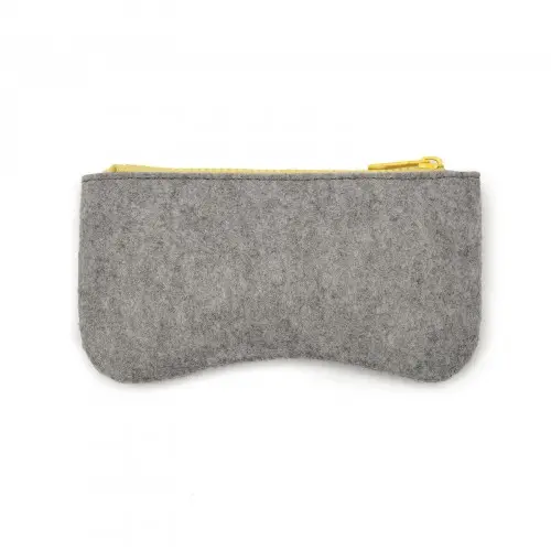 EB2065 - Soft Felt Glasses Case - Grey And Yellow by All Mart Bristol Ltd