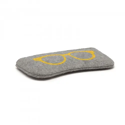 EB2065 - Soft Felt Glasses Case - Grey And Yellow by All Mart Bristol Ltd