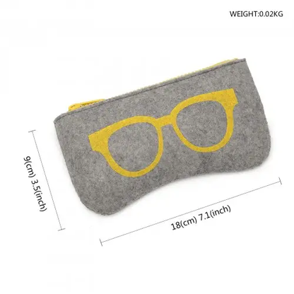 EB2065 - Soft Felt Glasses Case - Grey And Yellow by All Mart Bristol Ltd