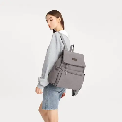 EB2233 - Kono Canvas Clamshell Drawstring School Backpack - Grey by All Mart Bristol Ltd