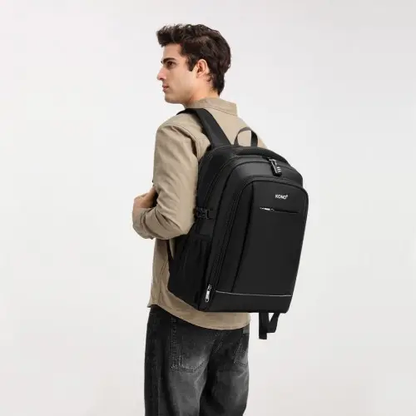 EM2130 - Kono Functional Travel Backpack With USB Charging Port - Grey by All Mart Bristol Ltd
